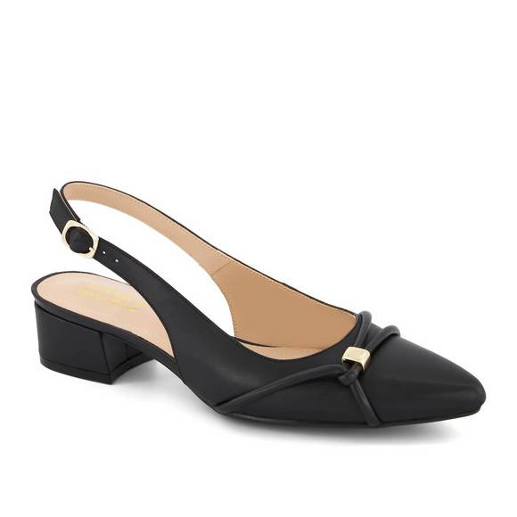 NEW ANDREA women's slingback low heel pumps in black - Picture 1 of 4